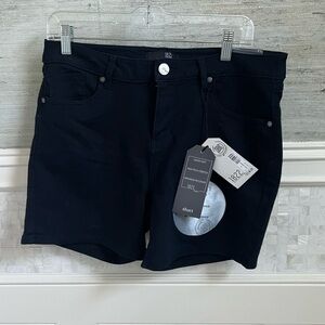 NWT new 14 32 1822 denim jean shorts dark blue black stretchy spandex blend